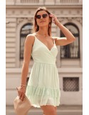 Elegant dress with thin straps, mint PR3205 - Online store - Boutique